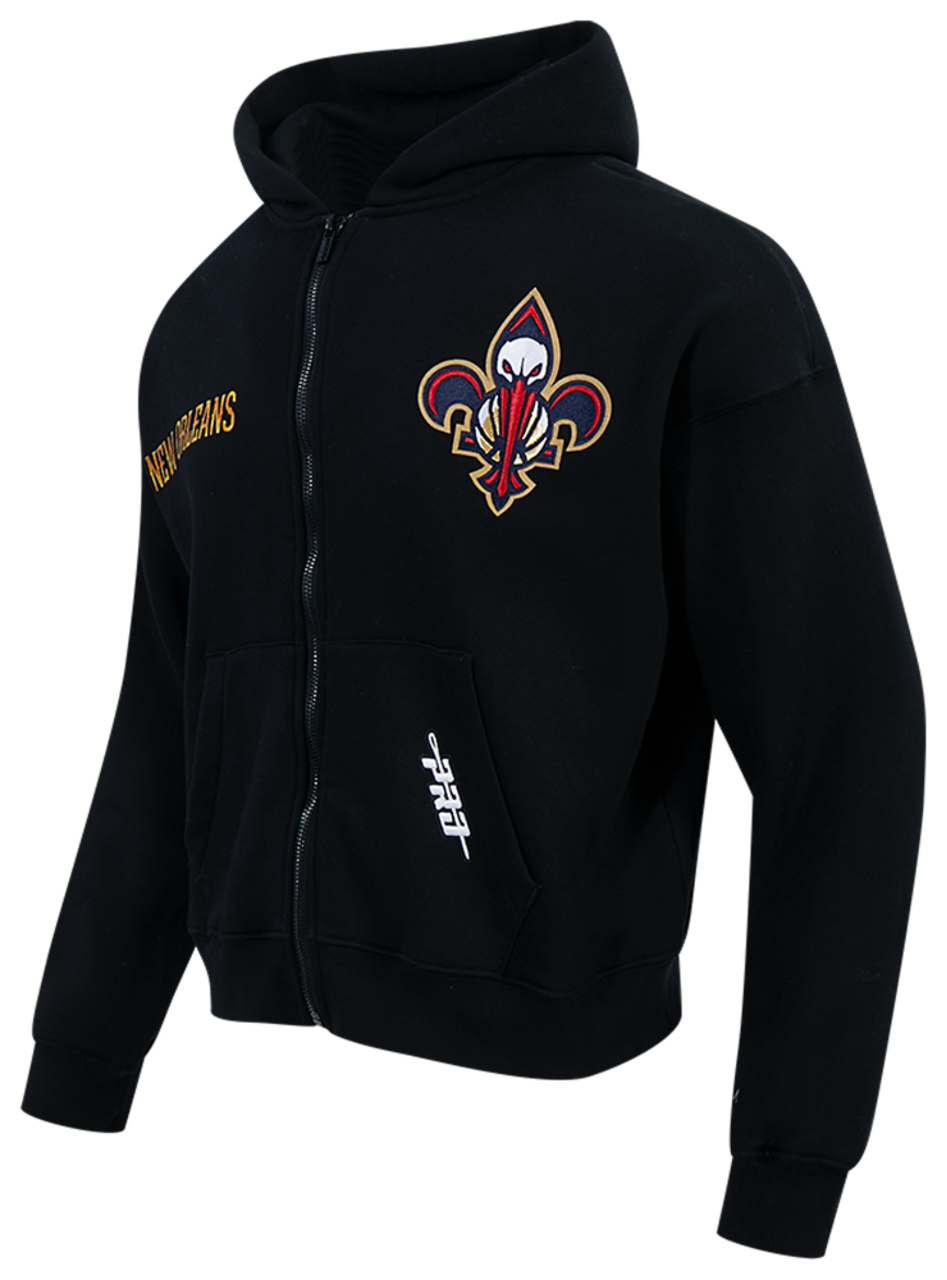 Pro Standard Pelicans Gold Hoops Pro Full-Zip Hoodie Image 3 of 7. Tap to open photo gallery.