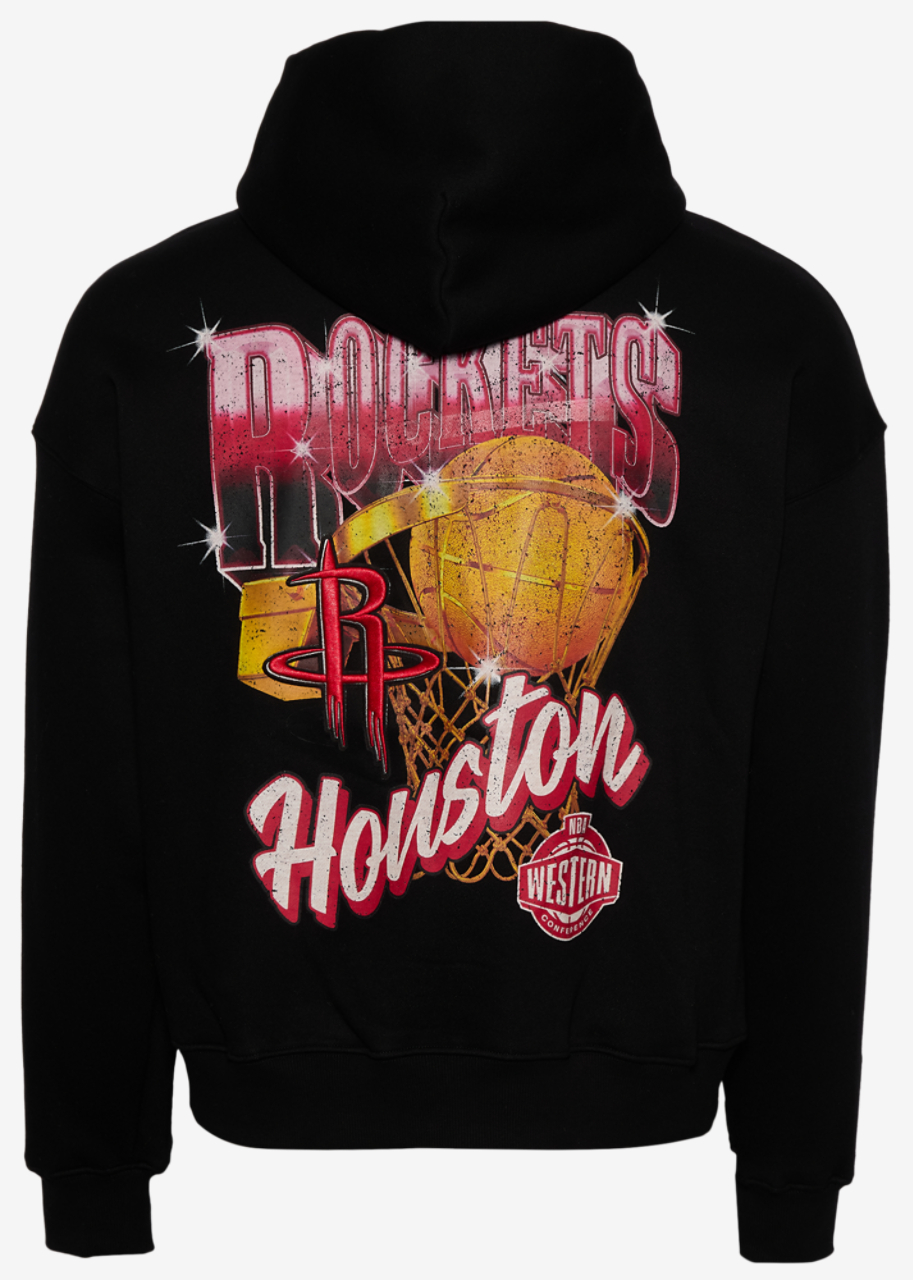 Pro Standard Rockets Gold Hoops Pro Full-Zip Hoodie Image 2 of 4. Tap to open photo gallery.