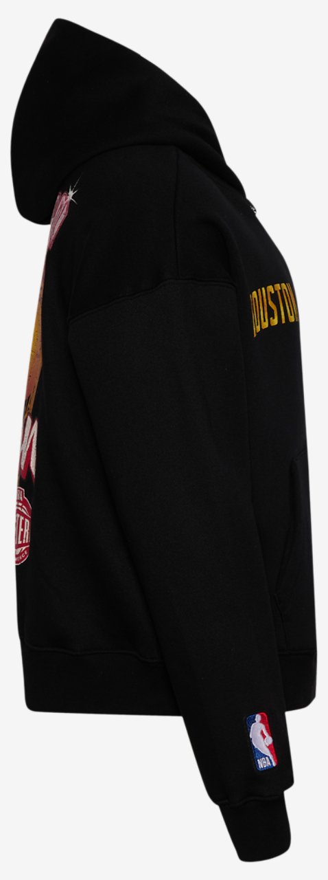 Pro Standard Rockets Gold Hoops Pro Full-Zip Hoodie Image 3 of 4. Tap to open photo gallery.