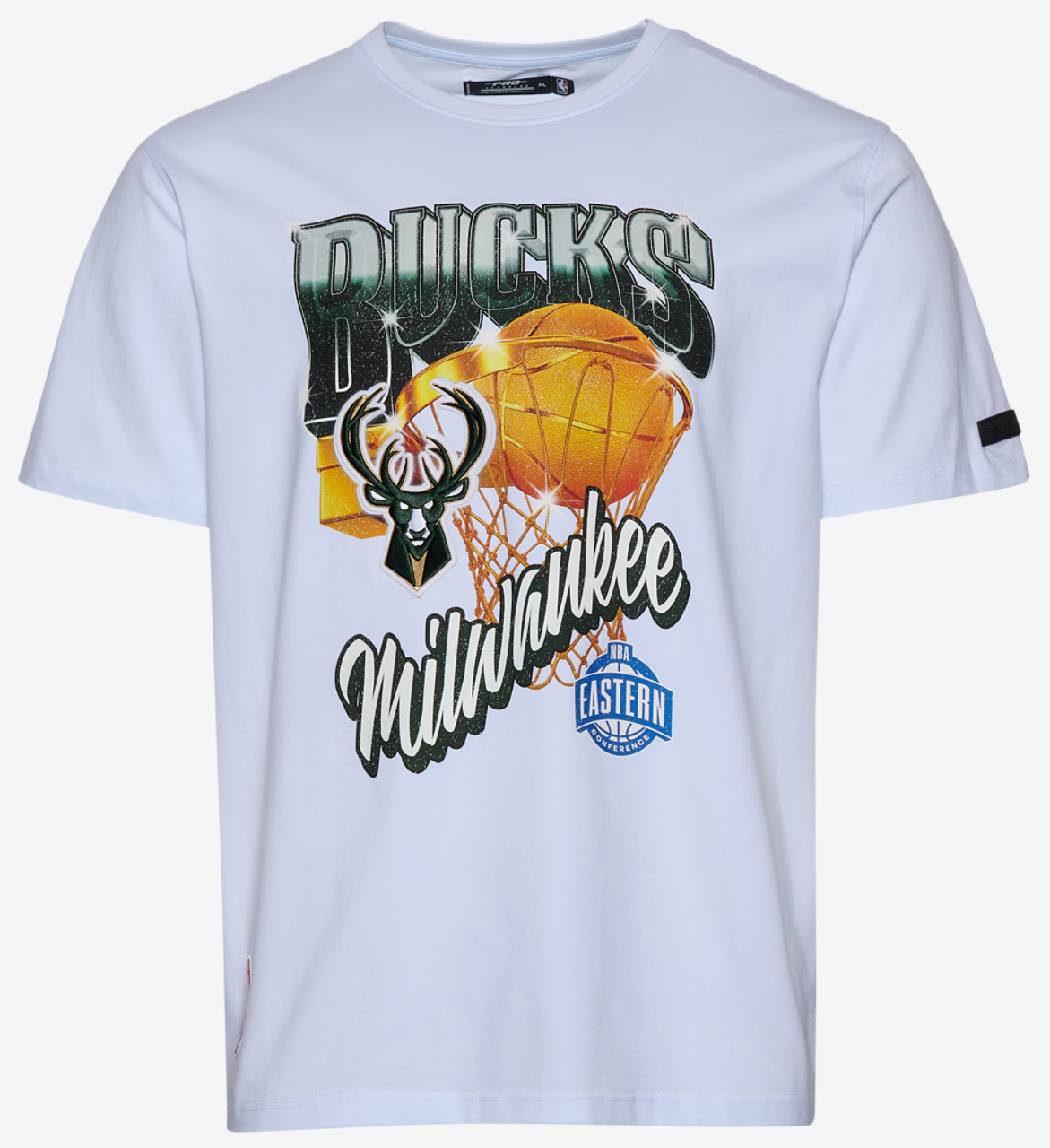 Pro Standard Bucks Gold Hoops Short Sleeve Flex T-Shirt Image 1 of 3. Tap to open photo gallery.