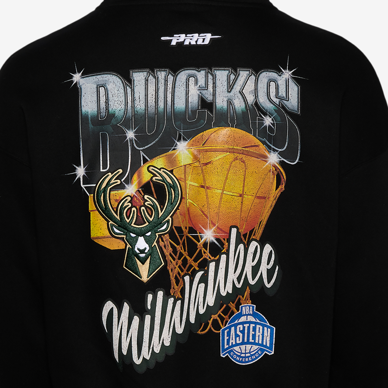Pro Standard Bucks Gold Hoops Pro Full-Zip Hoodie Image 4 of 4. Tap to open photo gallery.