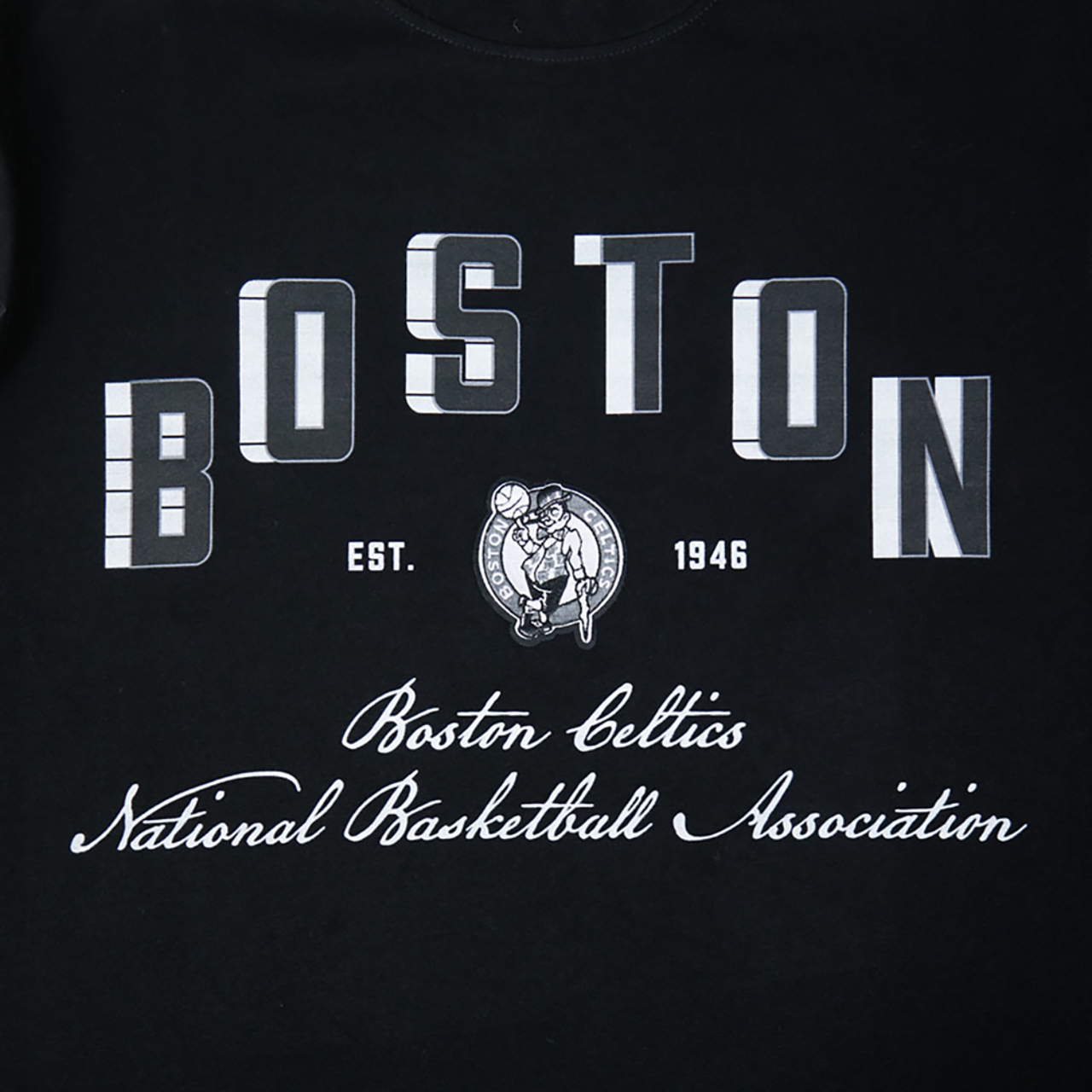 Pro Standard Boston Celtics Black Cat S/S Flex T-Shirt Image 5 of 8. Tap to open photo gallery.
