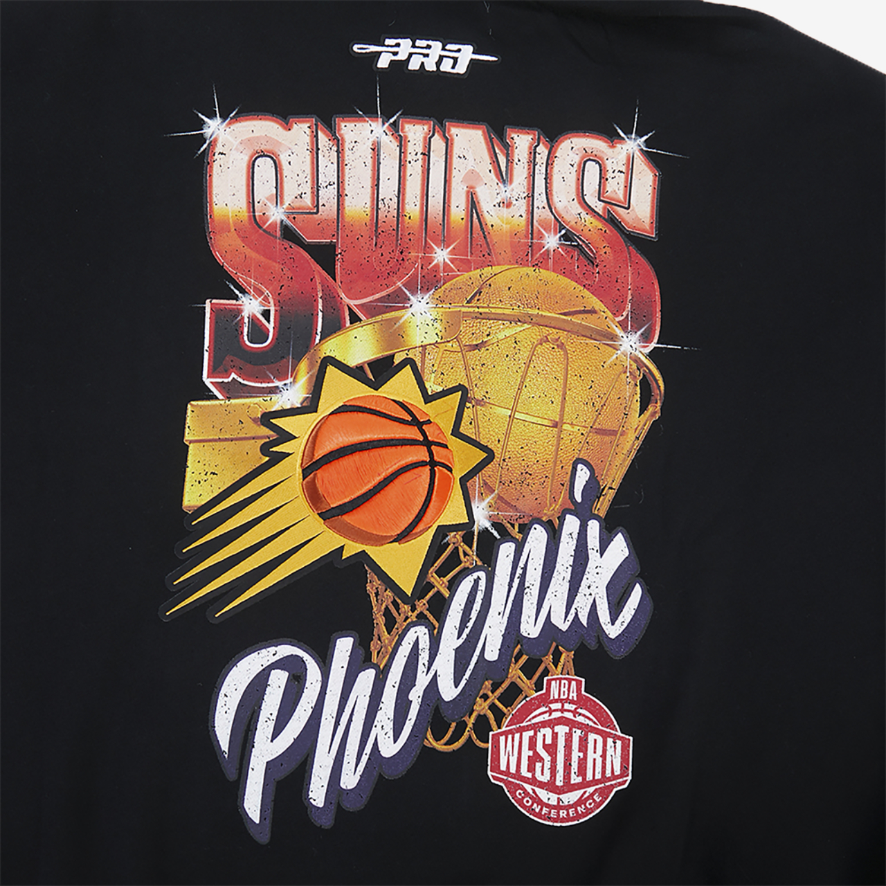 Pro Standard Suns Gold Hoops Pro Full-Zip Hoodie Image 6 of 7. Tap to open photo gallery.