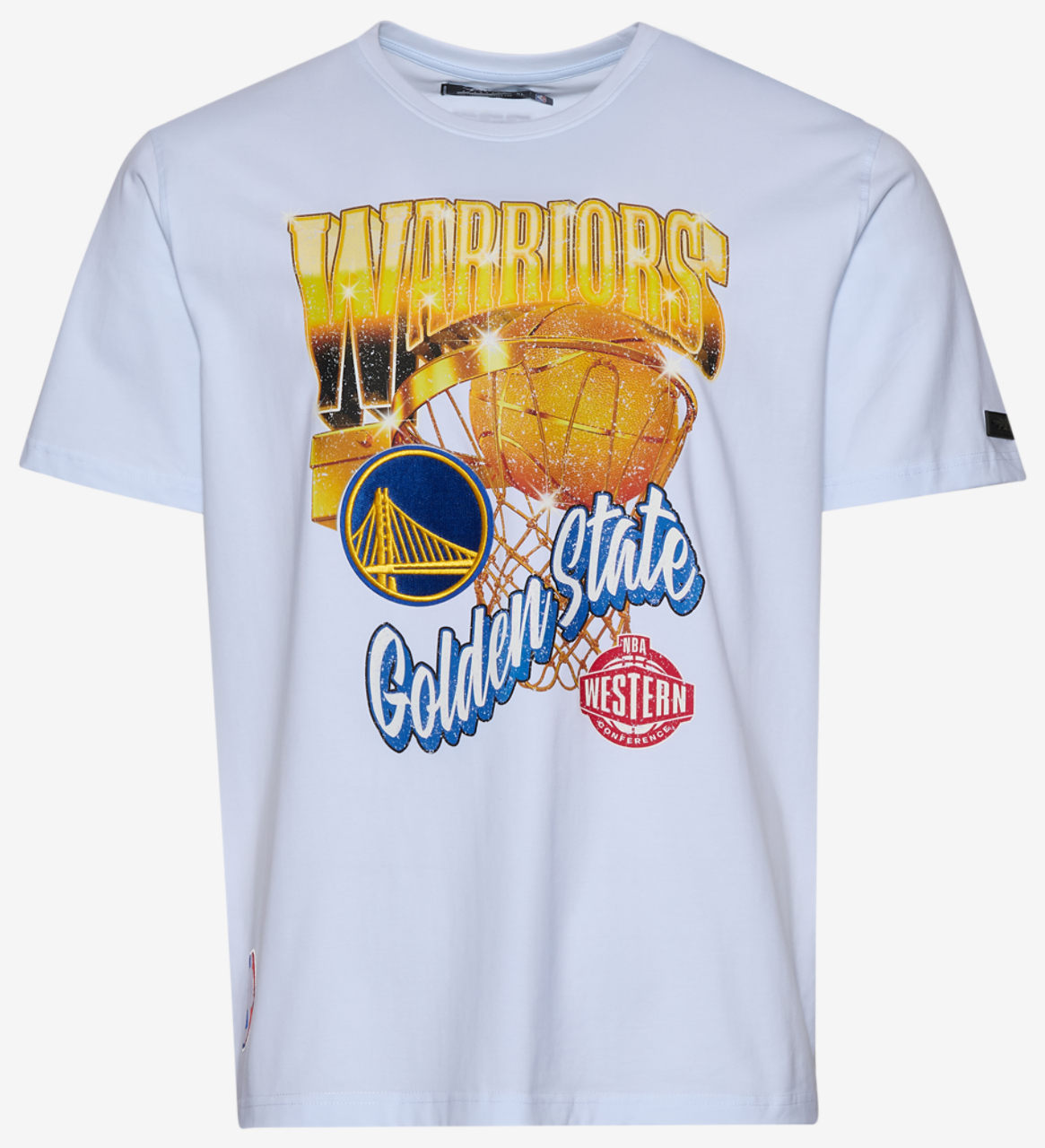 Pro Standard Warriors Gold Hoops Short Sleeve Flex T-Shirt Image 1 of 4. Tap to open photo gallery.