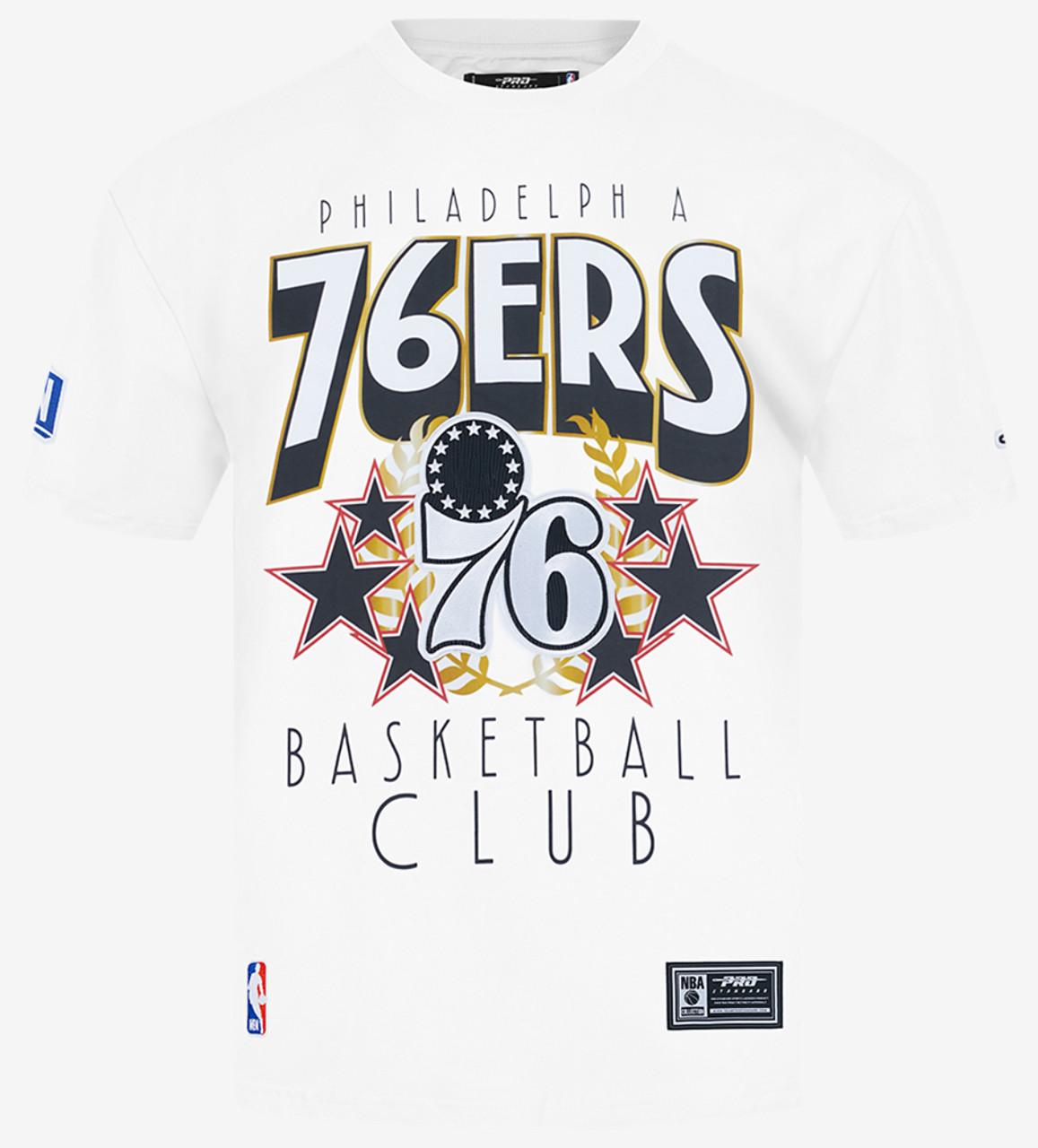 Pro Standard 76ers Empire Pro Drop Shoulder T-Shirt Image 1 of 7. Tap to open photo gallery.