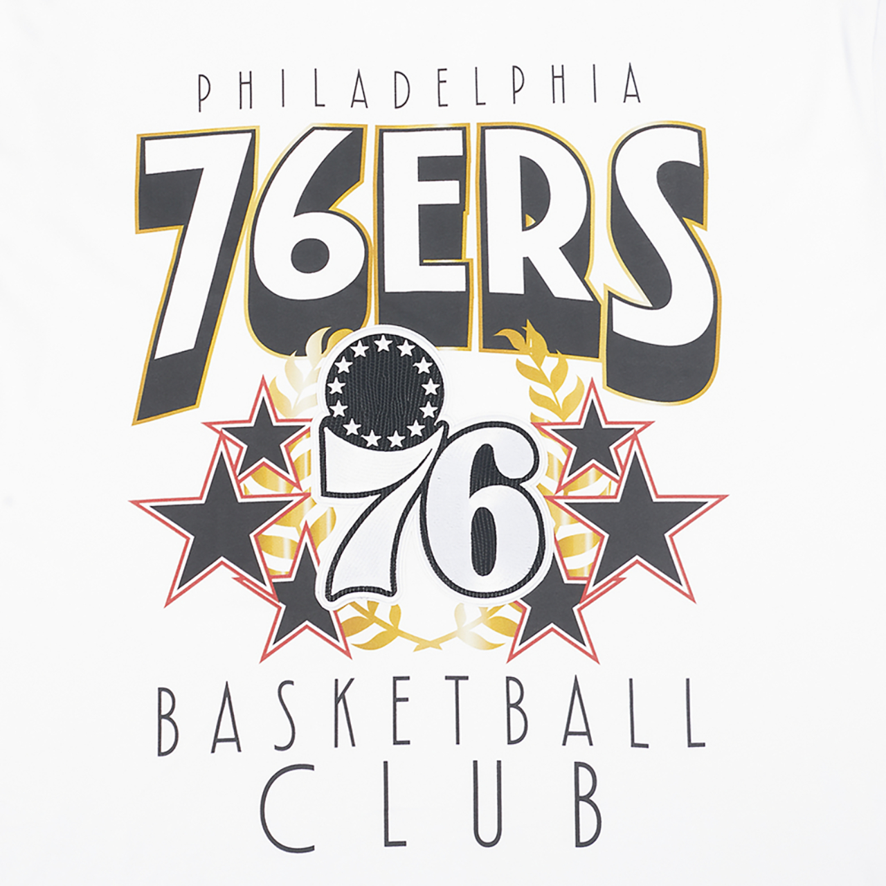 Pro Standard 76ers Empire Pro Drop Shoulder T-Shirt Image 5 of 7. Tap to open photo gallery.