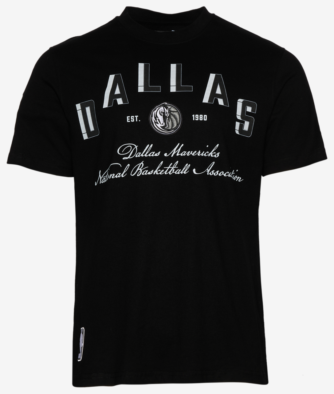 Pro Standard Dallas Mavericks Black Cat S/S Flex T-Shirt Image 1 of 5. Tap to open photo gallery.