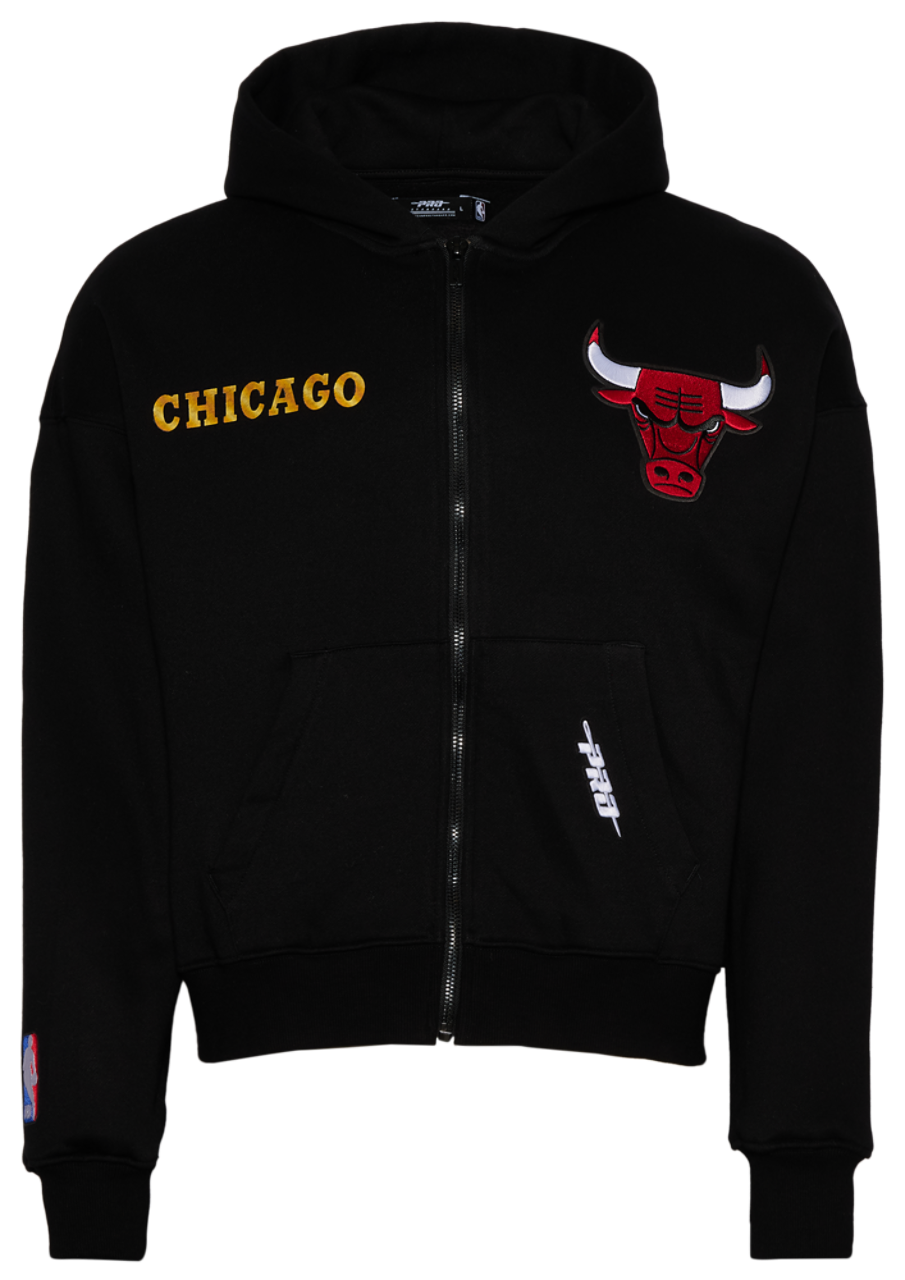 Pro Standard Bulls Gold Hoops Pro Full-Zip Hoodie Image 1 of 4. Tap to open photo gallery.