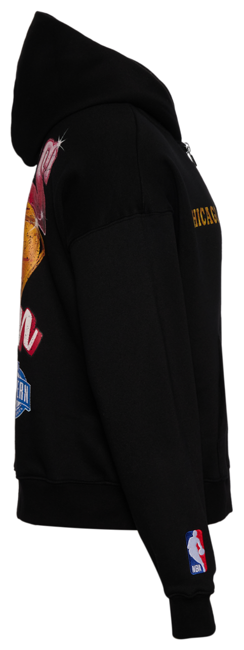Pro Standard Bulls Gold Hoops Pro Full-Zip Hoodie Image 3 of 4. Tap to open photo gallery.