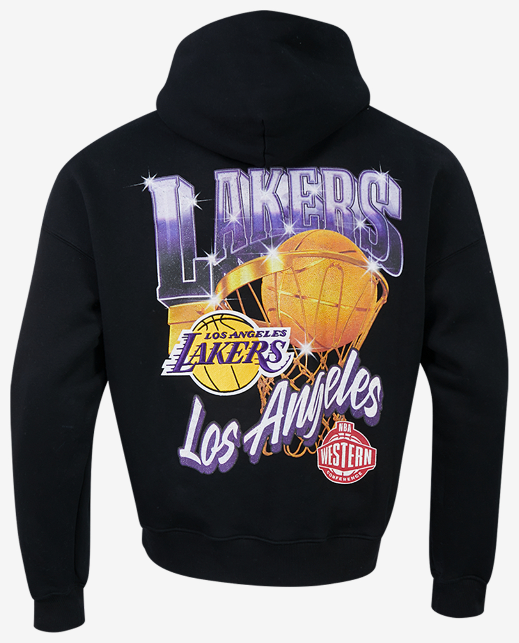 Pro Standard Lakers Gold Hoops Pro Full-Zip Hoodie Image 2 of 8. Tap to open photo gallery.