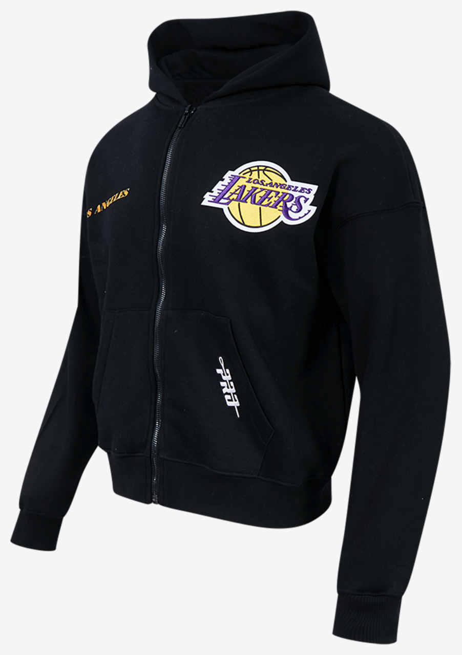 Pro Standard Lakers Gold Hoops Pro Full-Zip Hoodie Image 3 of 8. Tap to open photo gallery.