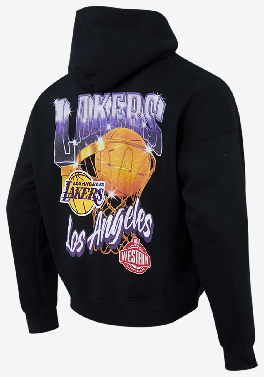 Pro Standard Lakers Gold Hoops Pro Full-Zip Hoodie Image 4 of 8. Tap to open photo gallery.