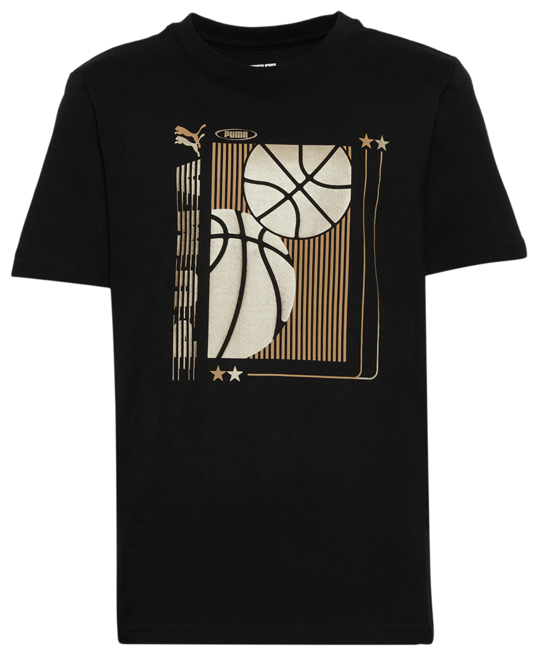 PUMA Metallic Basketball Graphic T-Shirt Image 1 of 2. Tap to open photo gallery.