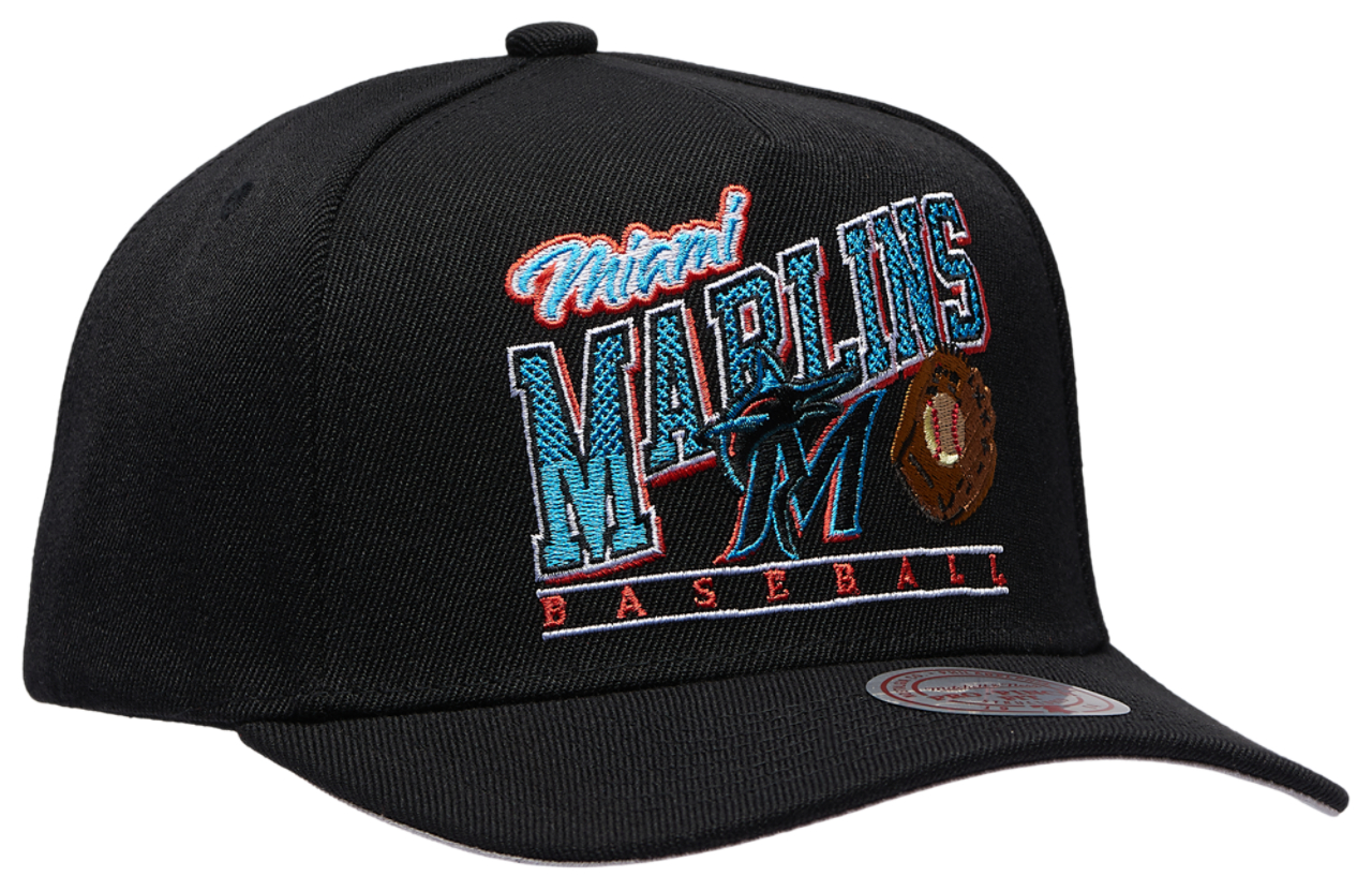 Mitchell & Ness Marlins Baseline Pro Pinch Cap Image 3 of 5. Tap to open photo gallery.