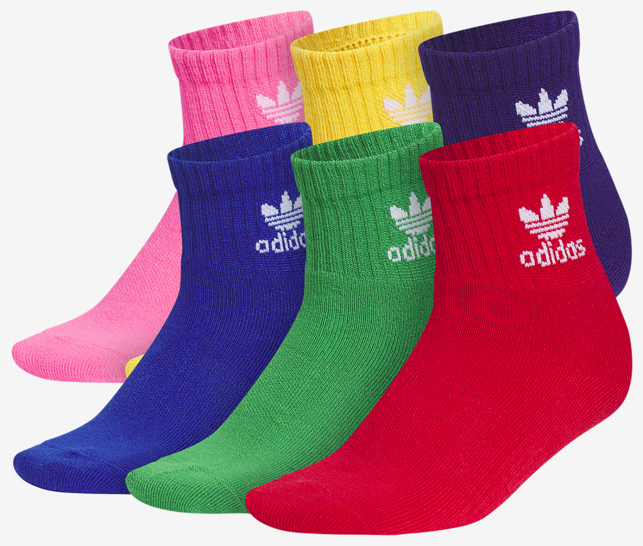 adidas Originals Trefoil Quarter Socks-6PK Image 1 of 4. Tap to open photo gallery.