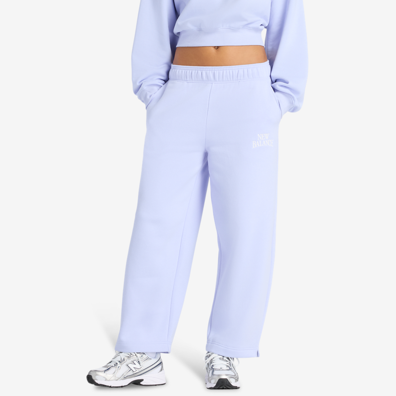New Balance Linear Heritage Fleece Barrel Pants Image 1 of 6. Tap to open photo gallery.