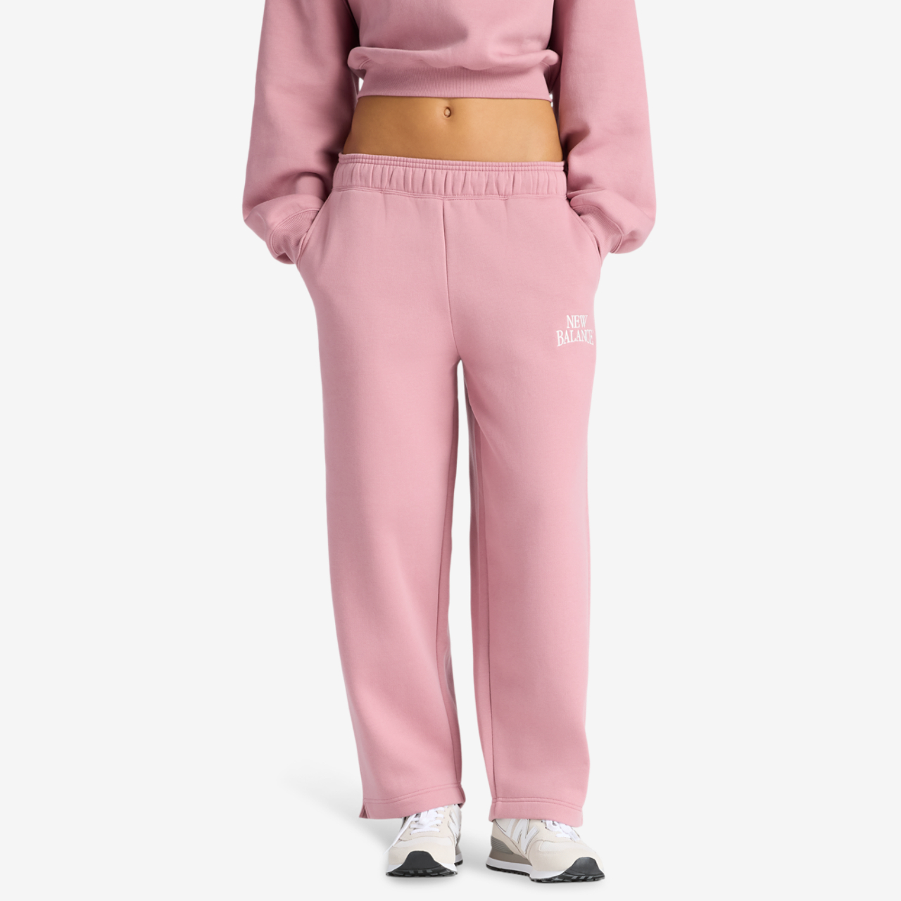 New Balance Linear Heritage Fleece Barrel Pants Image 1 of 6. Tap to open photo gallery.