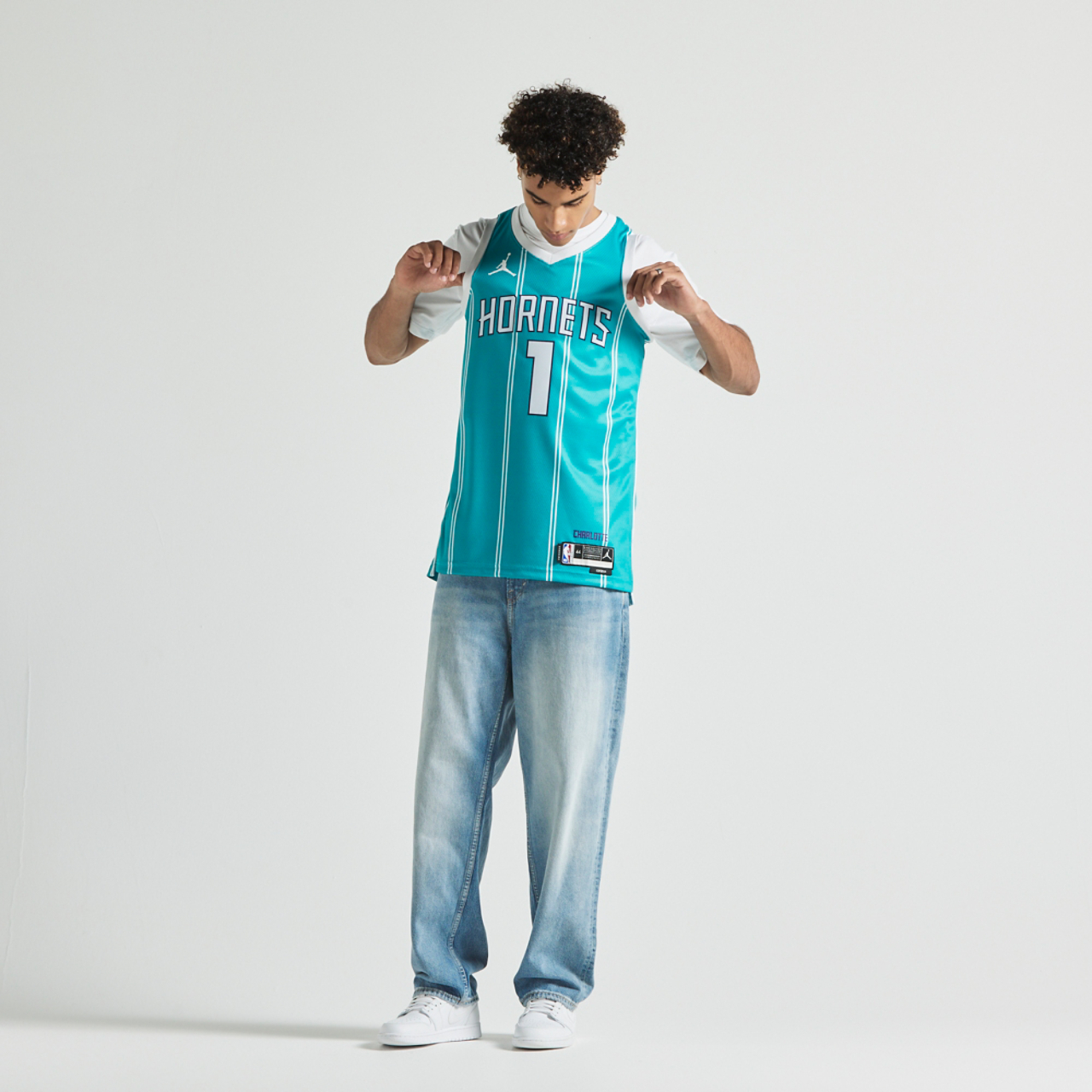 Nike Hornets Icon Edition LaMelo Ball NBA Jersey Image 5 of 7. Tap to open photo gallery.