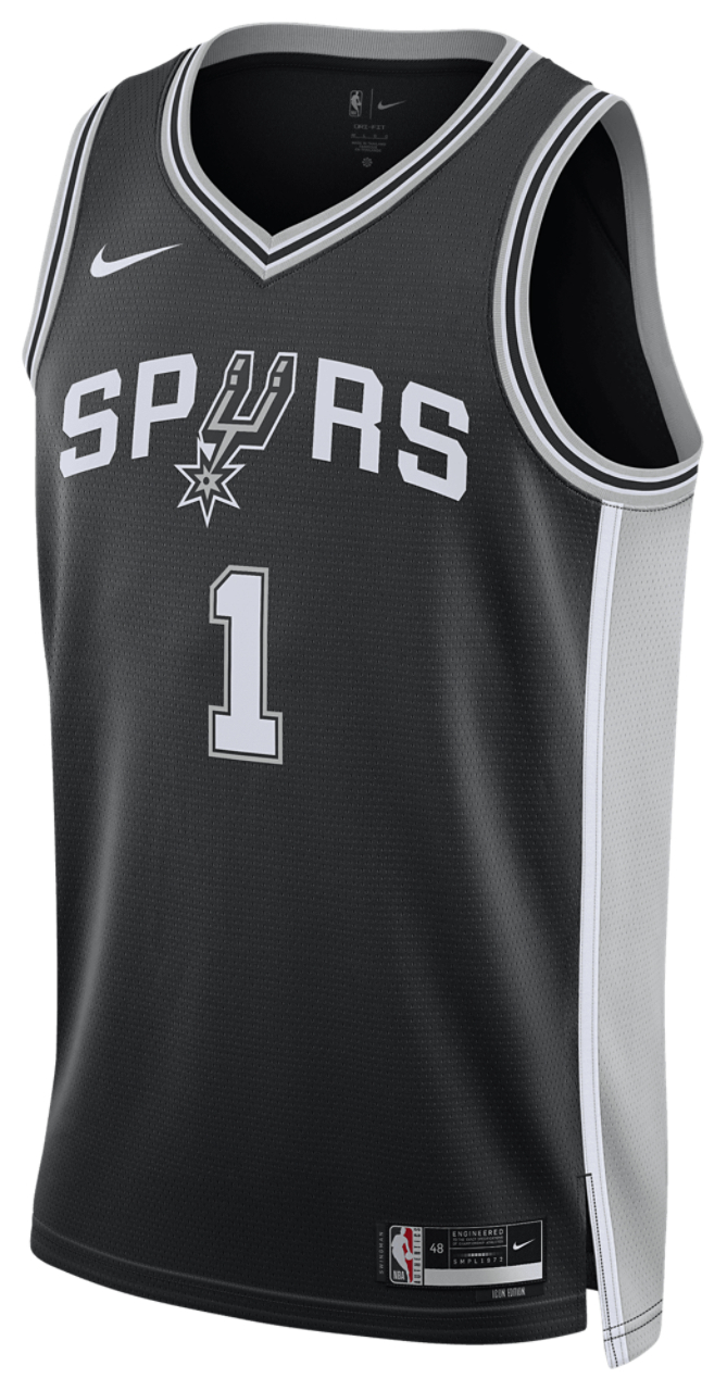 Nike Victor Wembanyama Spurs Dri-FIT NBA Swingman Jersey Image 1 of 2. Tap to open photo gallery.