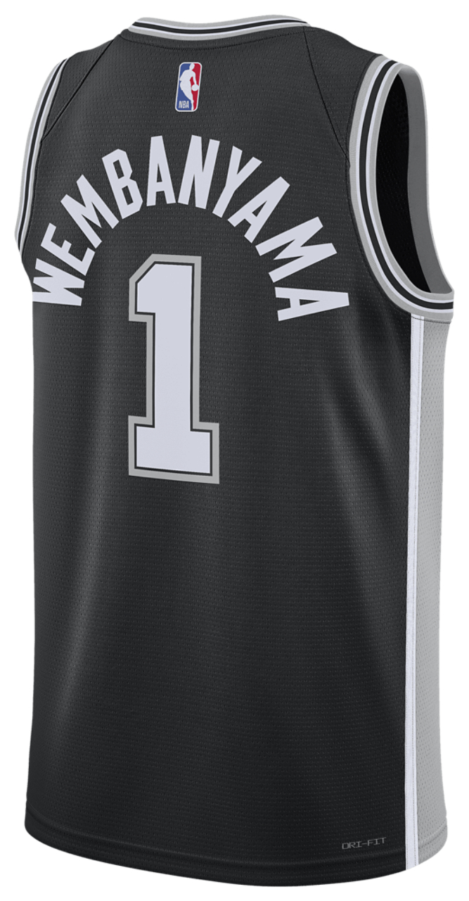 Nike Victor Wembanyama Spurs Dri-FIT NBA Swingman Jersey Image 2 of 2. Tap to open photo gallery.