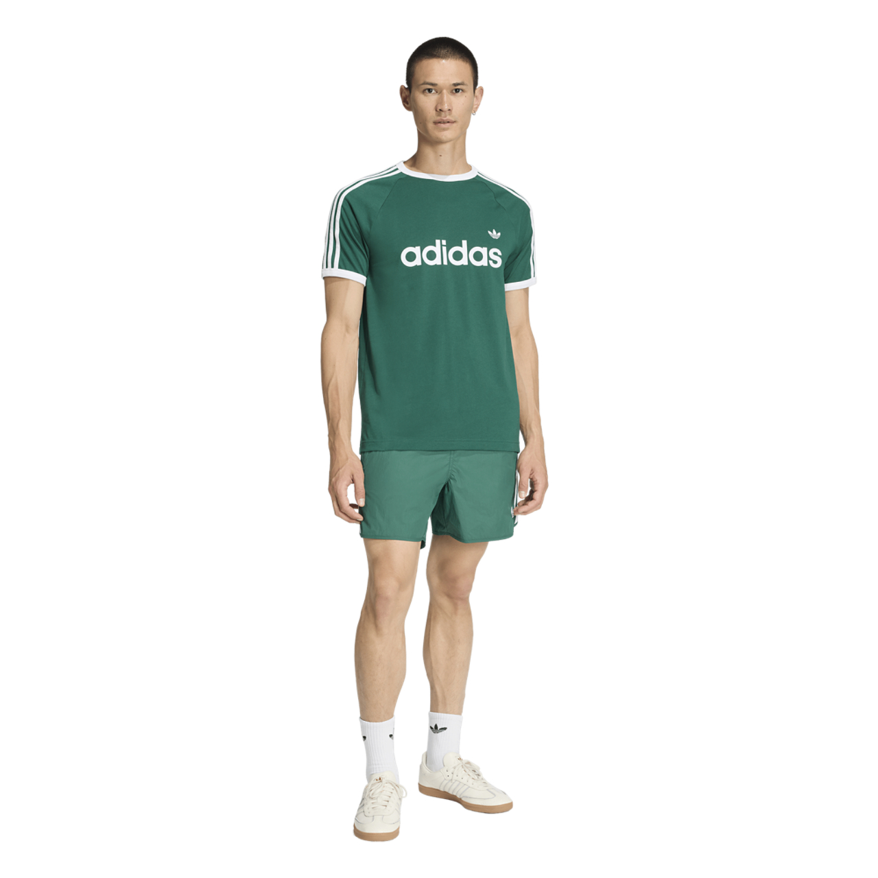 adidas 3-Stripes Slim Ringer Tee Image 2 of 5. Tap to open photo gallery.