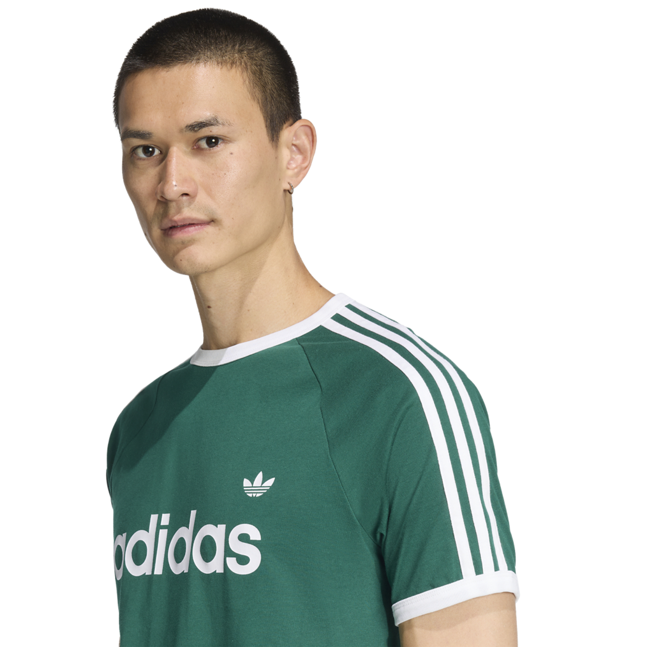 adidas 3-Stripes Slim Ringer Tee Image 4 of 5. Tap to open photo gallery.