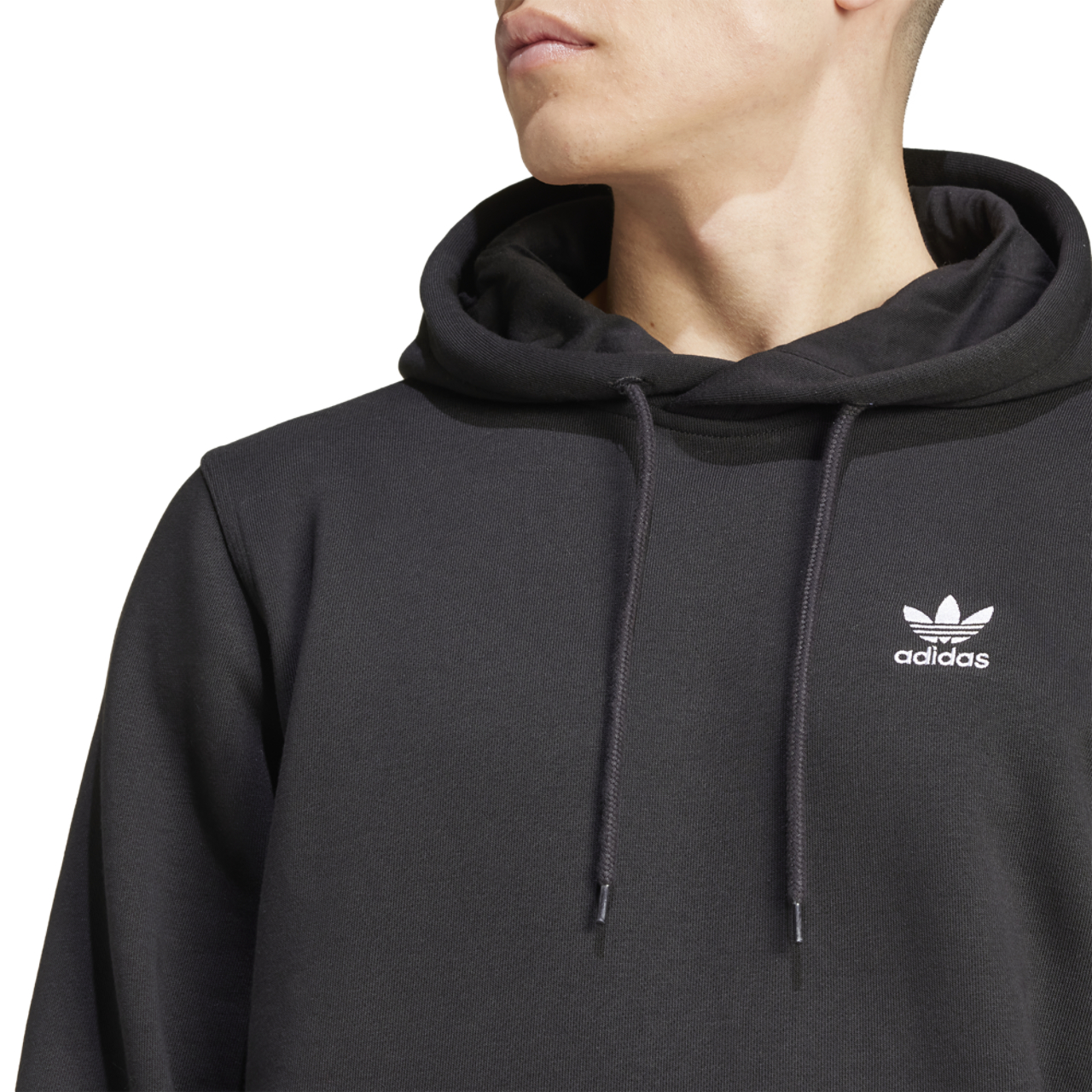 adidas Essential Trefoil Fleece Hoodie Image 4 of 5. Tap to open photo gallery.
