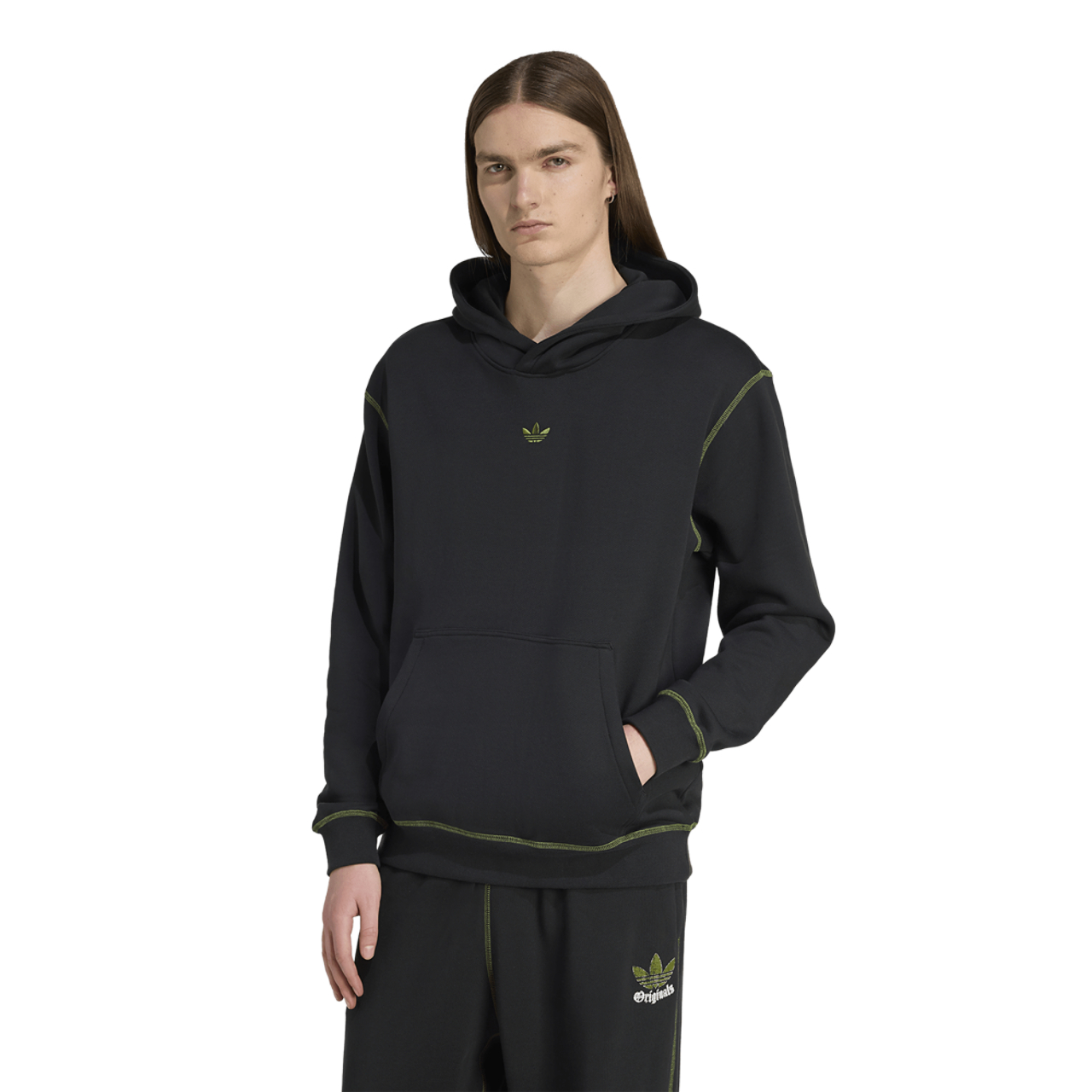 adidas Originals Distressed Graphic Fleece Hoodie Image 1 of 5. Tap to open photo gallery.