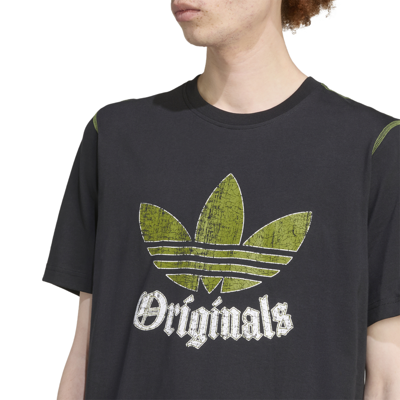 adidas Originals Distressed Graphic Tee Image 4 of 5. Tap to open photo gallery.