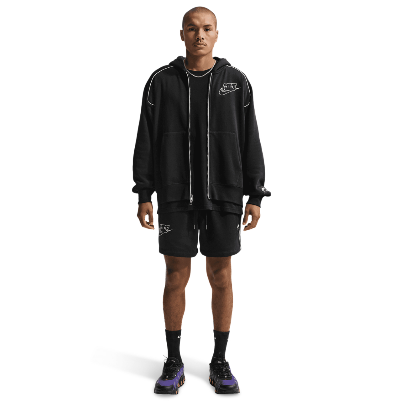 Nike Air Brushed Fleece Full Zip Hoodie Image 2 of 5. Tap to open photo gallery.