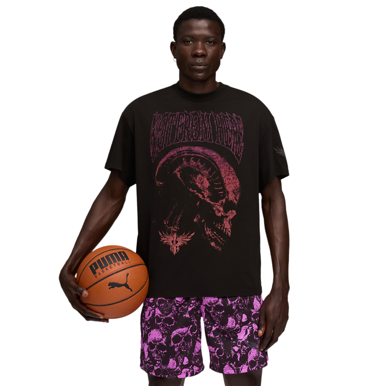 Puma Melo x Alien Basketball T-Shirt Image 1 of 5. Tap to open photo gallery.