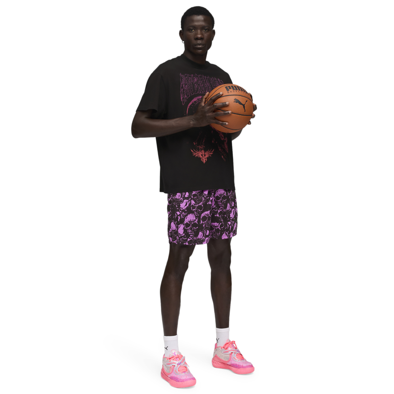 Puma Melo x Alien Basketball T-Shirt Image 2 of 5. Tap to open photo gallery.