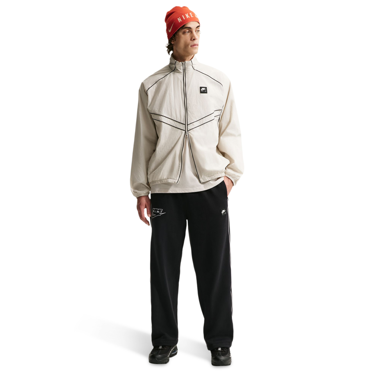 Nike Air Brushed Fleece Open Hem Pant Image 3 of 6. Tap to open photo gallery.