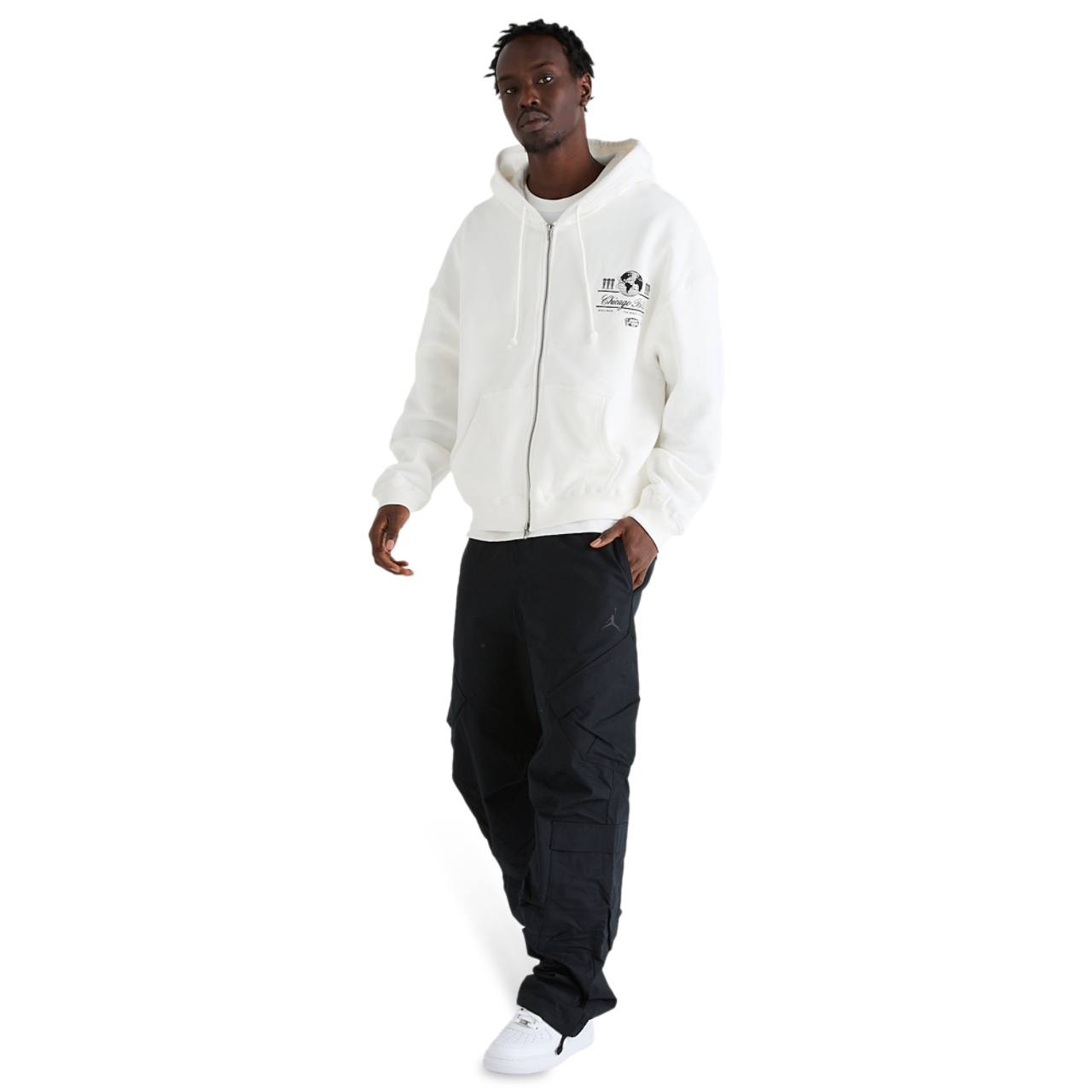 Mitchell & Ness Worldwide Bulls Fleece Hoodie Image 2 of 7. Tap to open photo gallery.