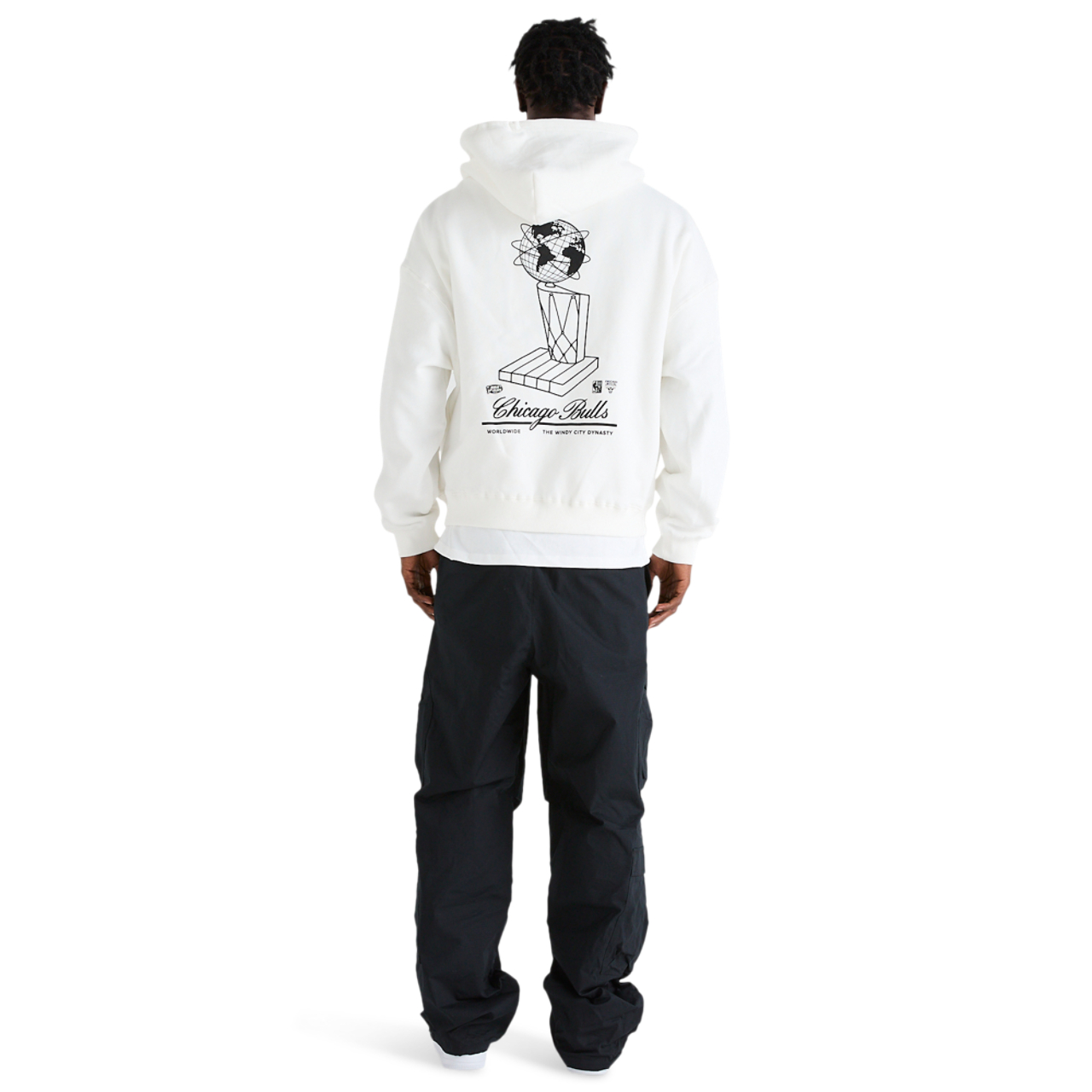 Mitchell & Ness Worldwide Bulls Fleece Hoodie Image 7 of 7. Tap to open photo gallery.