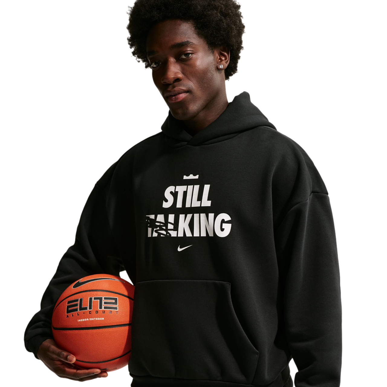 Nike Therma-FIT Brushed Pullover LBJ Basketball Hoodie Image 3 of 6. Tap to open photo gallery.