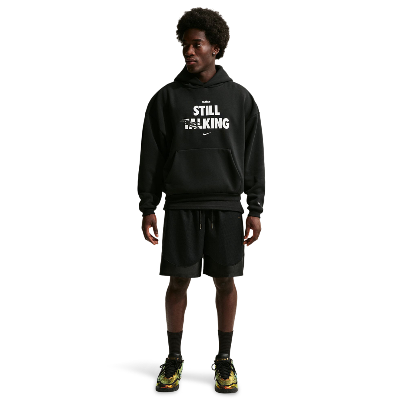 Nike Therma-FIT Brushed Pullover LBJ Basketball Hoodie Image 4 of 6. Tap to open photo gallery.