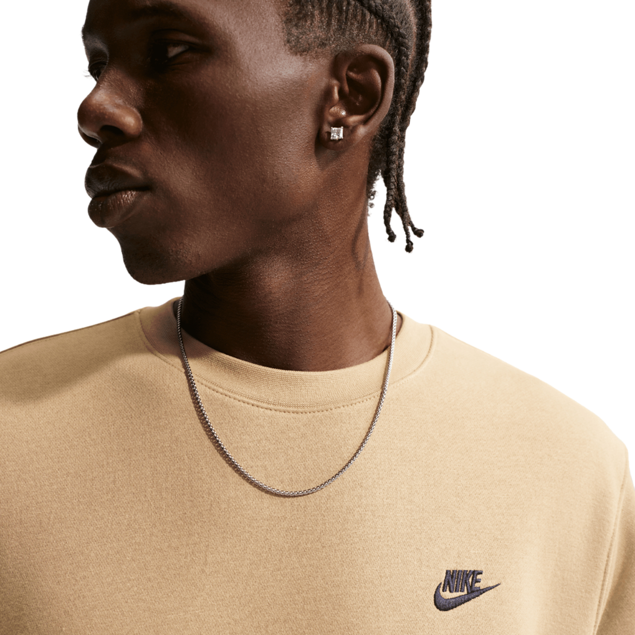 Nike Club Brushed Fleece Crew Image 4 of 5. Tap to open photo gallery.