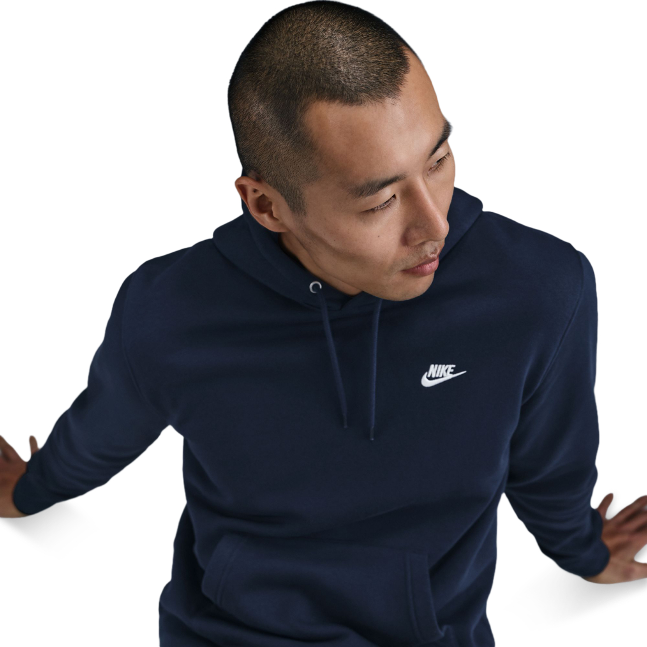 Nike Club Brushed Fleece Hoodie Image 4 of 6. Tap to open photo gallery.