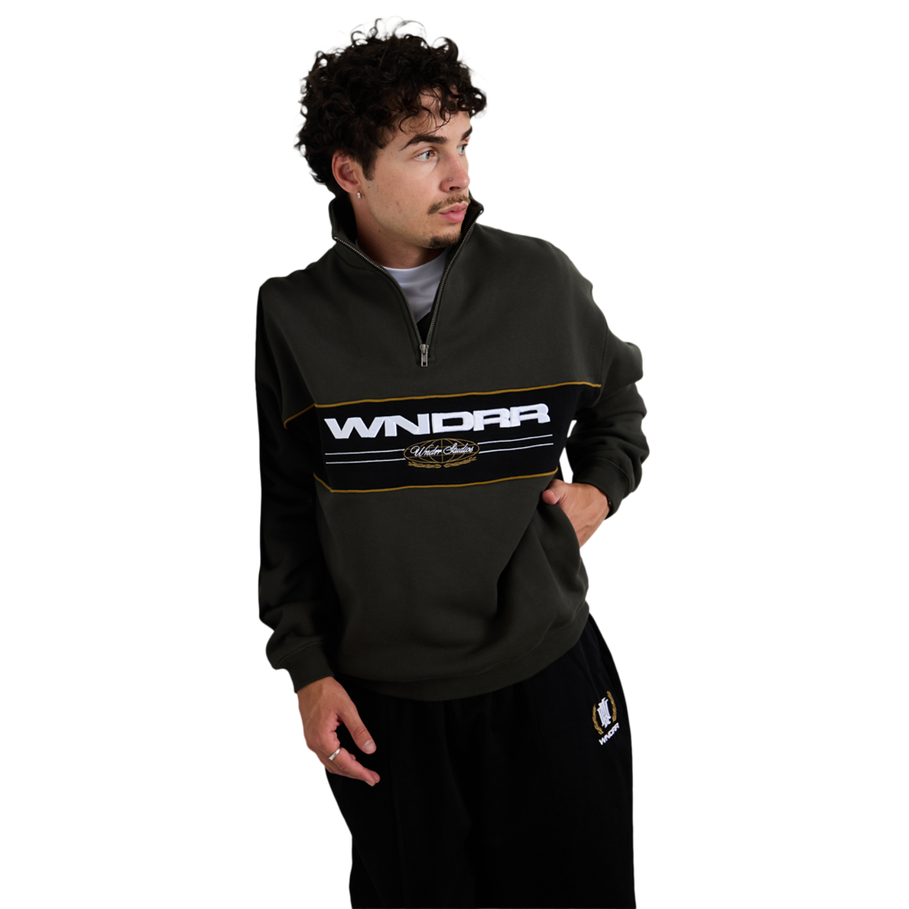 WNDRR Maison 1/4 Zip Sweatshirt Image 1 of 4. Tap to open photo gallery.