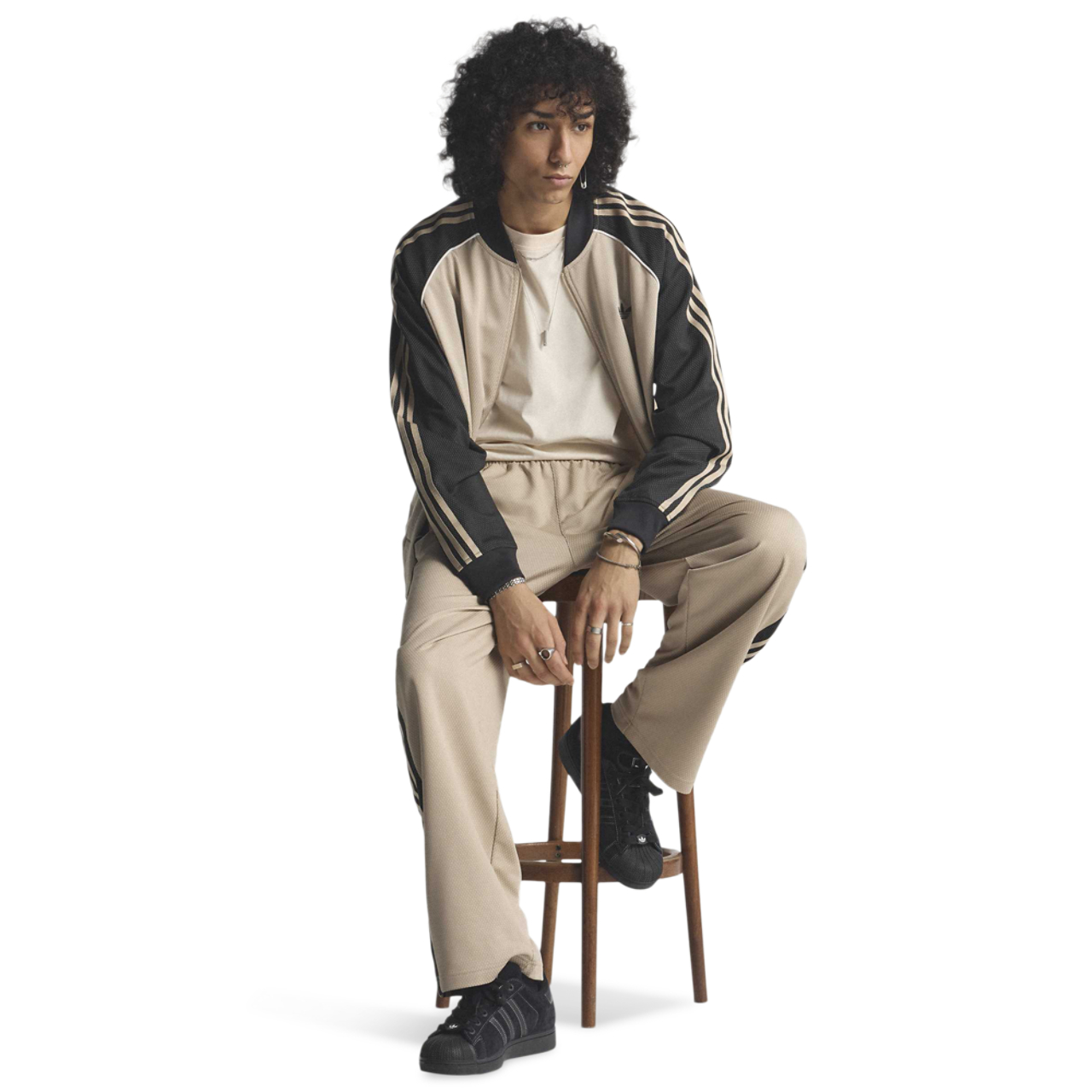 adidas Superstar Loosh Mesh Track Top Image 4 of 8. Tap to open photo gallery.