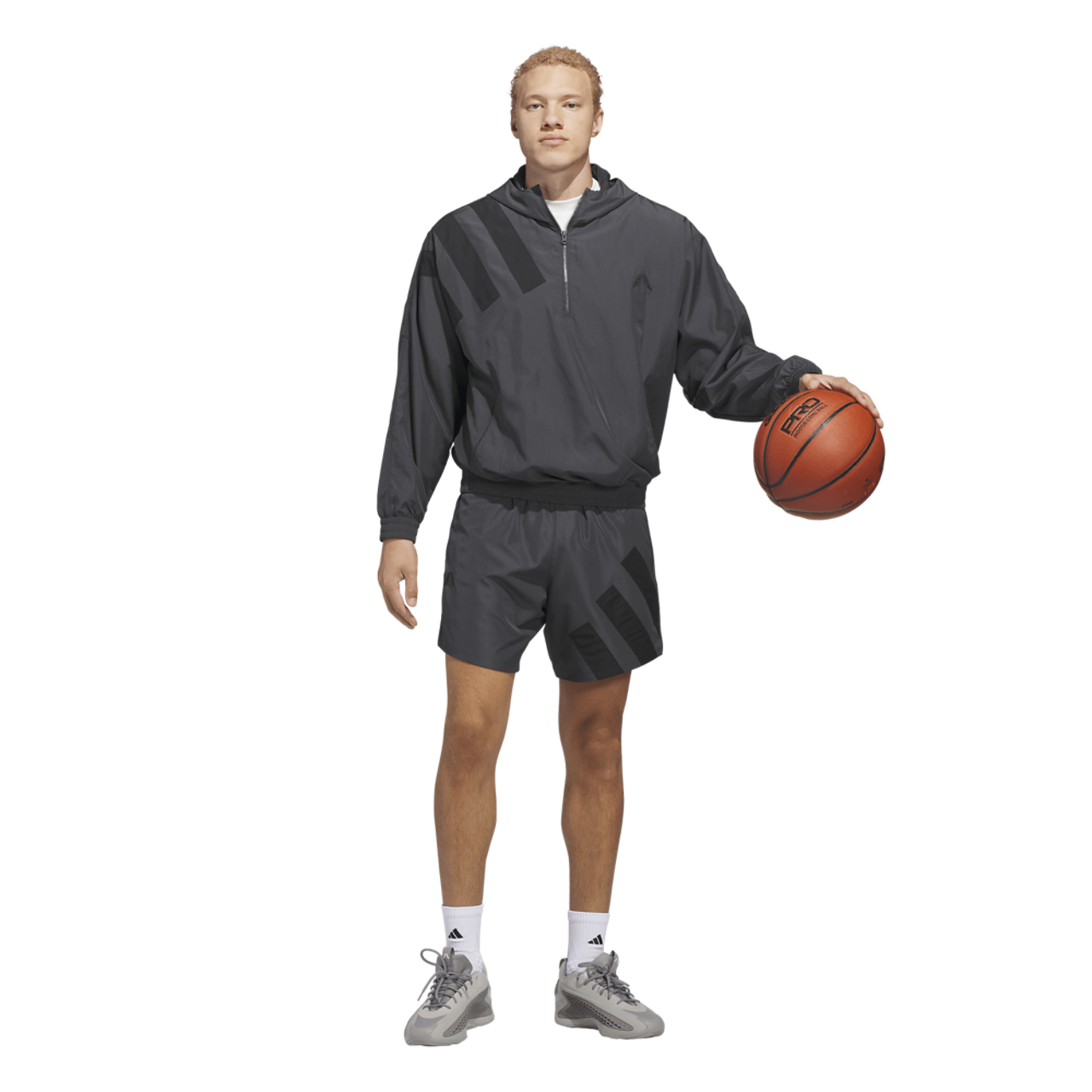adidas Anthony Edwards Anorak Pullover Jacket Image 2 of 5. Tap to open photo gallery.