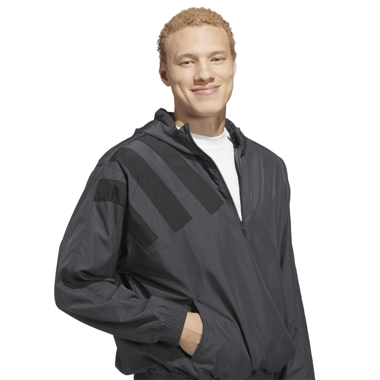 adidas Anthony Edwards Anorak Pullover Jacket Image 4 of 5. Tap to open photo gallery.