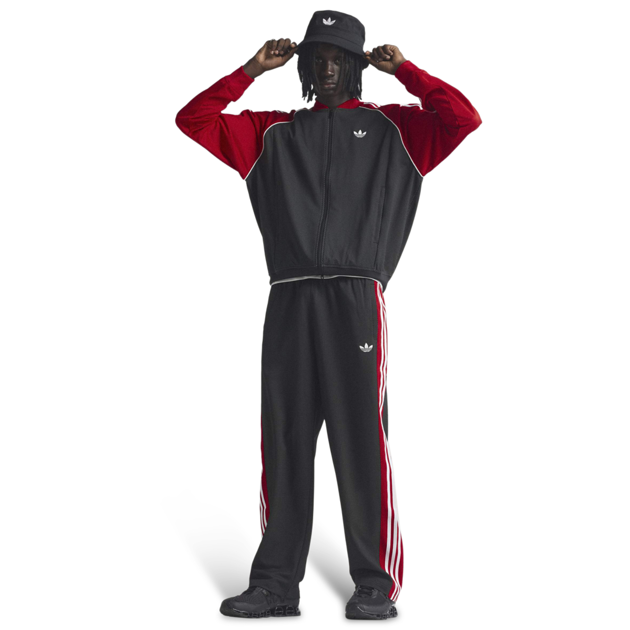 adidas Superstar Loose Mesh Trackpants Image 3 of 8. Tap to open photo gallery.