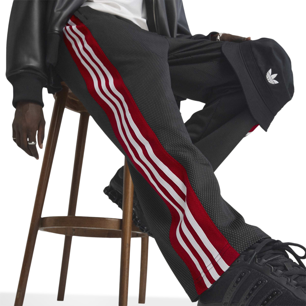 adidas Superstar Loose Mesh Trackpants Image 5 of 8. Tap to open photo gallery.