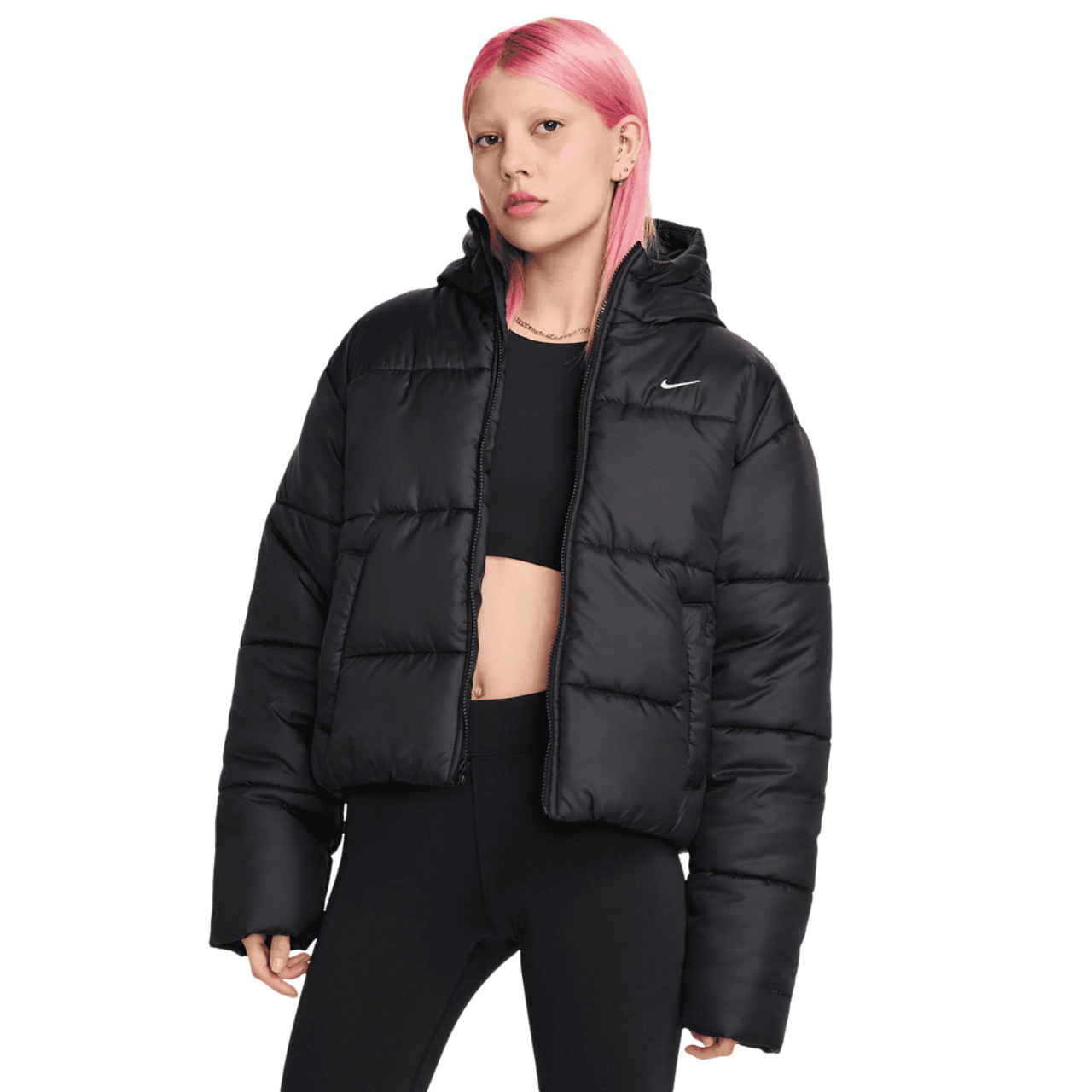 Nike Sportswear Puffer Therma-FIT Loose Hooded Jacket Image 1 of 7. Tap to open photo gallery.
