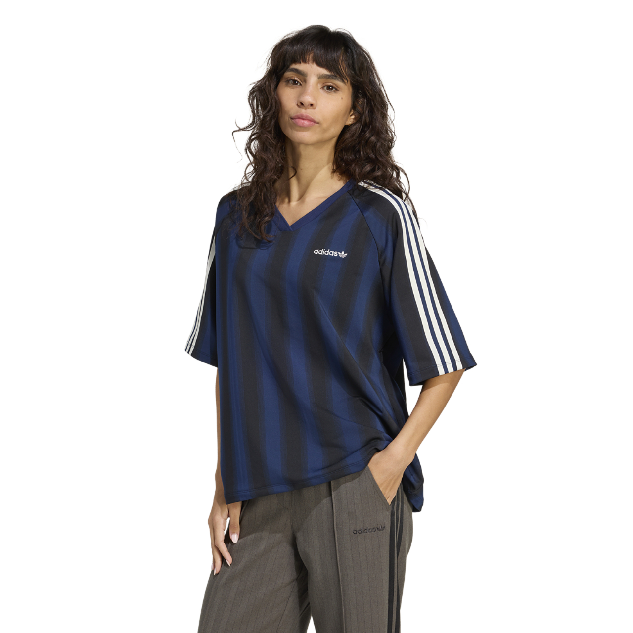 adidas Loose Linear T-Shirt Image 1 of 5. Tap to open photo gallery.