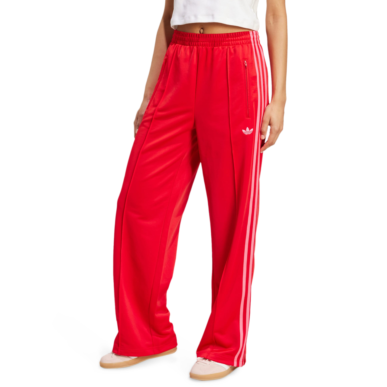 adidas 3-Stripes Flared Firebird Track Pants Image 1 of 5. Tap to open photo gallery.