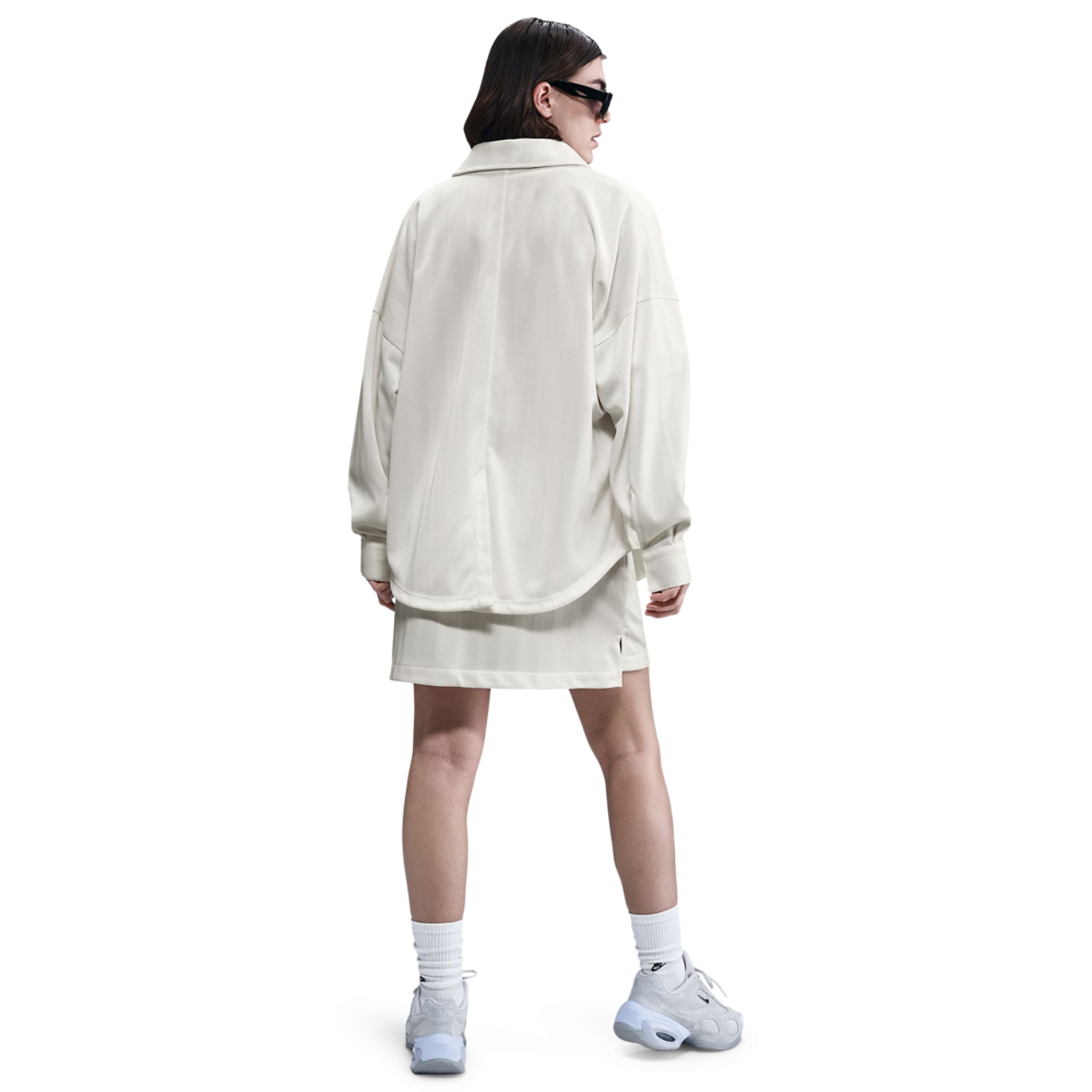 Nike Oversized Jacquard Striped Button Down Shirt Image 5 of 6. Tap to open photo gallery.
