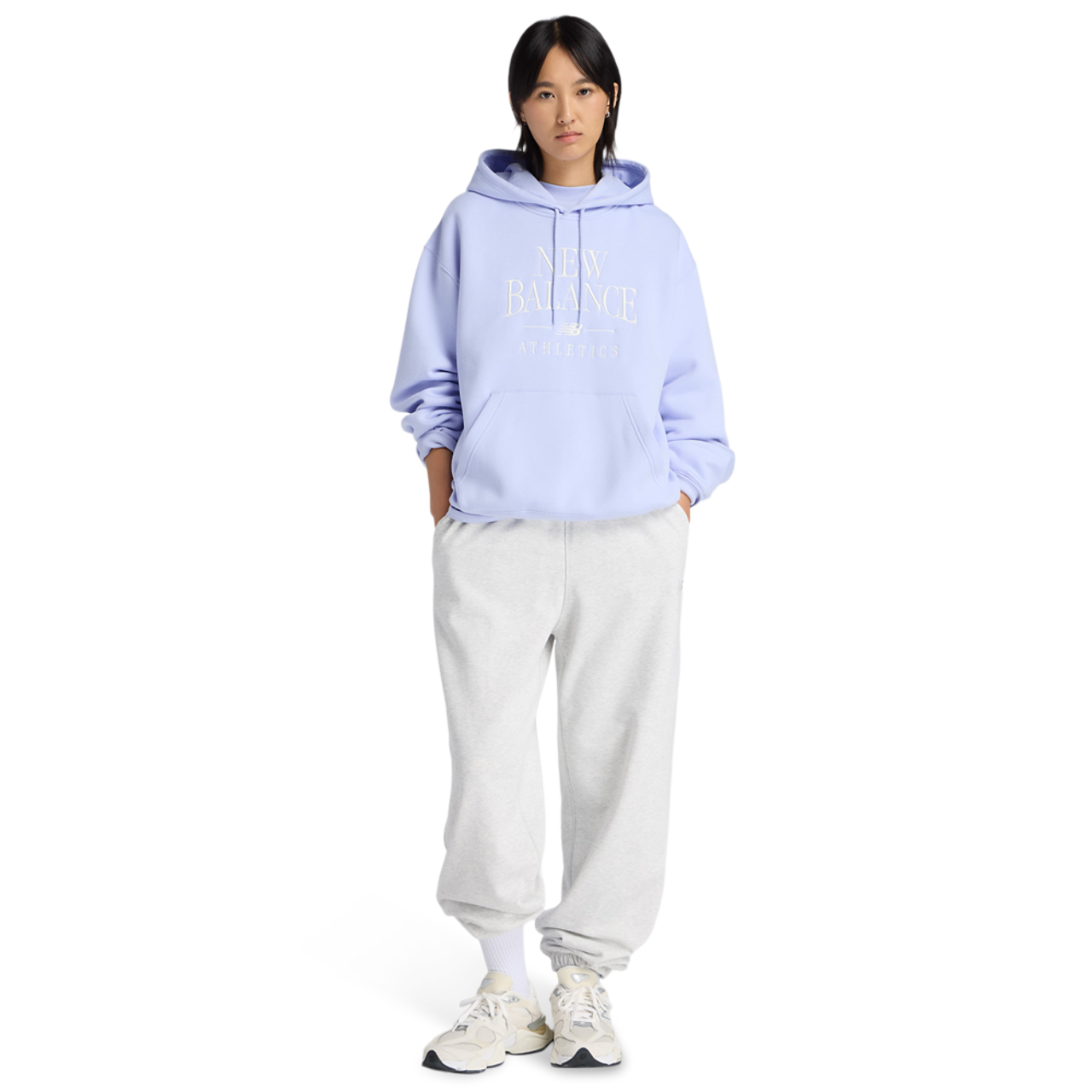 New Balance Linear Heritage Fleece Hoodie Image 4 of 7. Tap to open photo gallery.